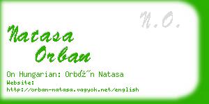 natasa orban business card